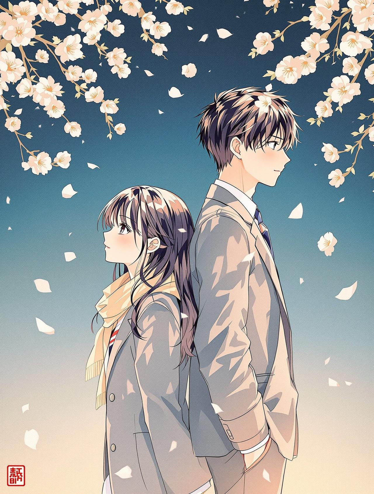 恋是樱草色 - 晗旭作品，少女漫画、恋爱、校园题材漫画封面